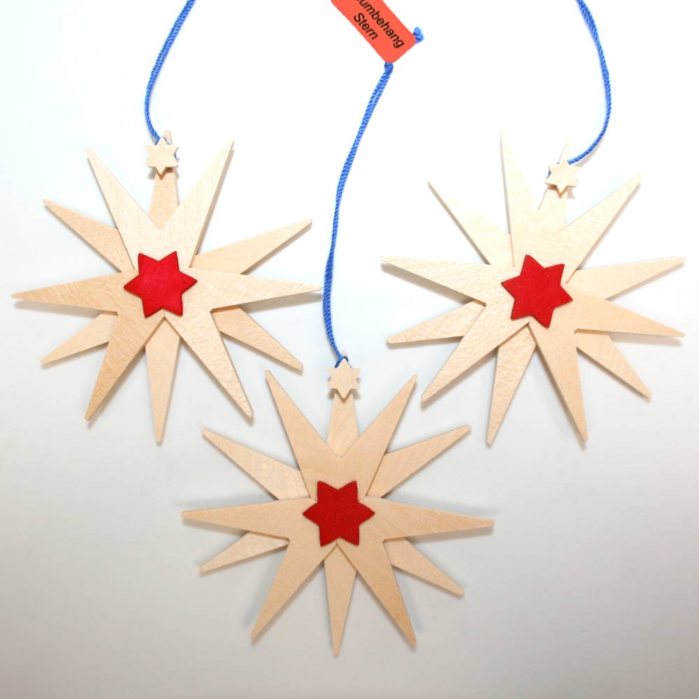 Artikel Bild: Baumbehang - 3 Sterne je 8 cm