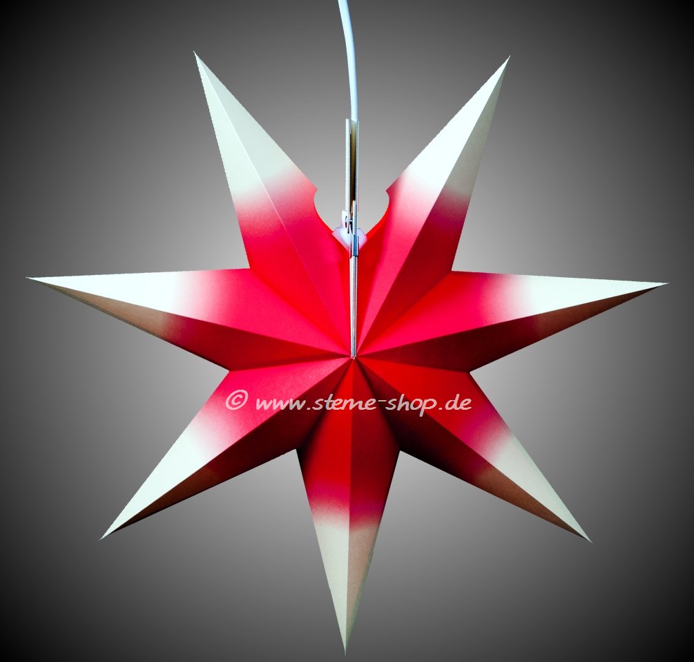 Artikel Bild: Erzgebirgischer Fensterstern rot-weiß, klein - ohne Beleuchtung