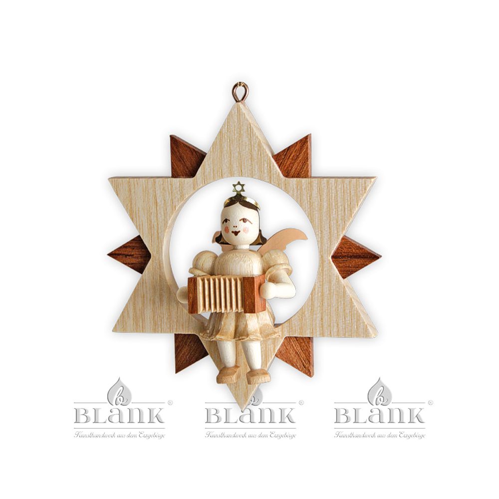 Artikel Bild: Engel im Stern mit Harmonika - natur