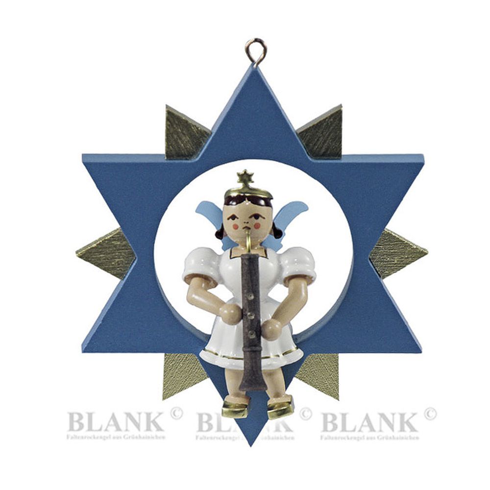 Artikel Bild: Engel im Stern mit Oboe - farbig