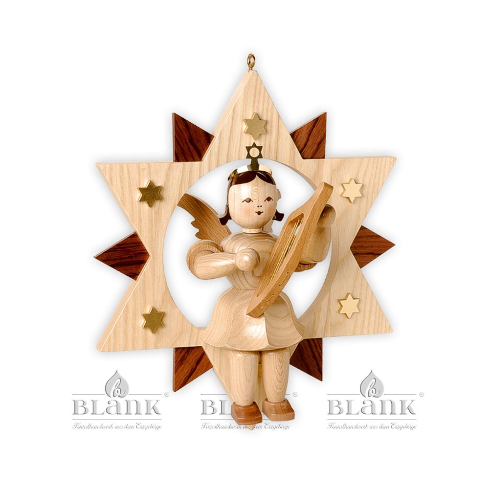 Artikel Bild: großer Engel im Stern mit Leier - natur