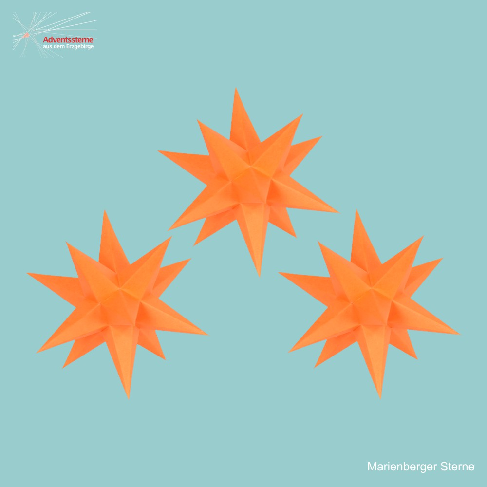 Artikel Bild: 3 Ministerne orange 16cm mit 6 Std. Timer + Batteriebeleuchtung