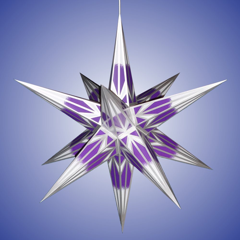 Artikel Bild: Haßlauer Weihnachtsstern lila/weiß/silber für Innen 65 cm