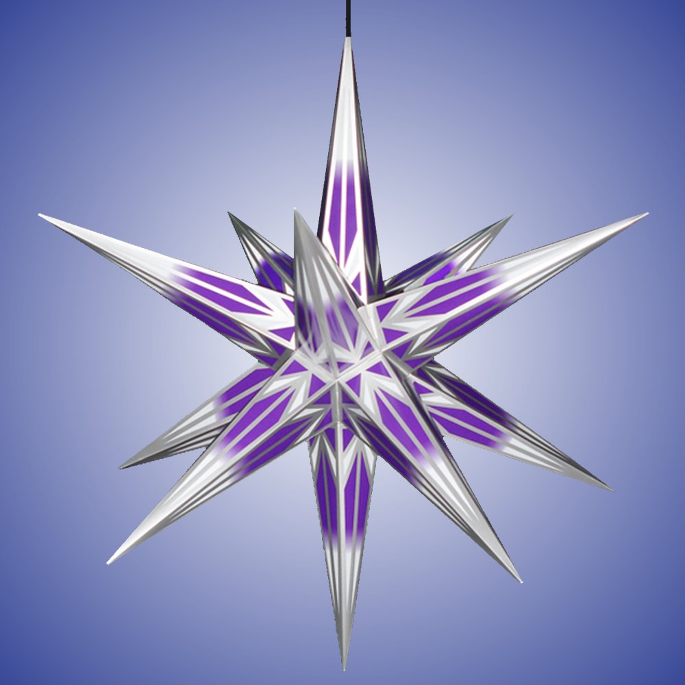 Artikel Bild: Haßlauer Weihnachtsstern lila/weiß - silber - für Außen 75 cm