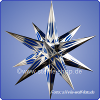 Artikel-Bild-Haßlauer Weihnachtsstern blau/weiß/silber für Innen 65 cm