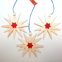 Artikel-Bild-Baumbehang - 3 Sterne je 8 cm