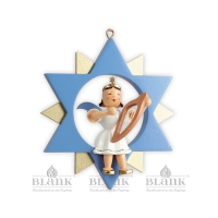 Artikel-Bild-Engel im Stern mit Leier - farbig