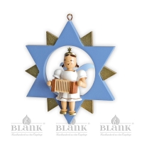 Artikel-Bild-Engel im Stern mit Harmonika - farbig