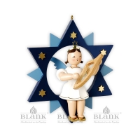 Artikel-Bild-großer Engel im Stern mit Leier - farbig