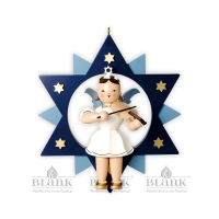 Artikel-Bild-großer Engel im Stern mit Violine - farbig