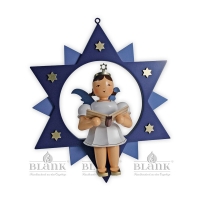 Artikel-Bild-großer Engel im Stern als Sänger - farbig