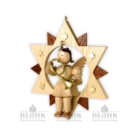 Artikel-Bild-großer Engel im Stern mit Waldhorn - natur