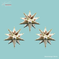 3 Motivsterne creme mit Sandmann 16 cm mit 6 Std. Timer + Batteriebeleuchtung