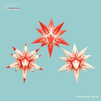 Artikel-Bild-3 vers. Ministerne rot/weiß mit Dekor Schneeflocken 16 cm mit 6 Std. Timer + Batteriebeleuchtung