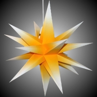 Artikel-Bild-Erzgebirgischer Faltstern gelb mit weißen Spitzen - ohne Beleuchtung