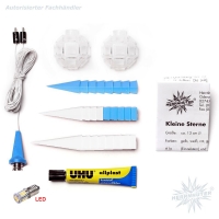 Artikel-Bild-Bastelstern mit LED - weiß/blau - Herrnhuter Stern 13 cm