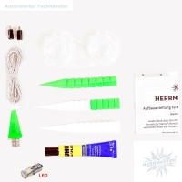 Artikel-Bild-Bastelstern mit LED - grün/weiß - Herrnhuter Stern 13 cm