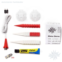 Artikel-Bild-Bastelstern mit LED- weiß/rot - Herrnhuter Stern 13 cm