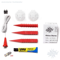 Artikel-Bild-Bastelstern mit LED - rot - Herrnhuter Stern 13 cm