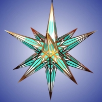 Artikel-Bild-Haßlauer Weihnachtsstern minttürkis/weiß mit Goldmuster für Innen 65 cm