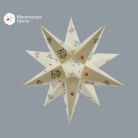 Artikel-Bild-Motivstern creme mit Eule 16 cm ohne Beleuchtung