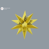 Artikel-Bild-Motivstern schwarz/gelb Fanstern Dresden mit Frauenkirche 16 cm ohne Beleuchtung