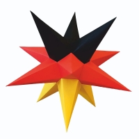 Artikel-Bild-Deutschlandstern schwarz/rot/gold 16 cm ohne Beleuchtung