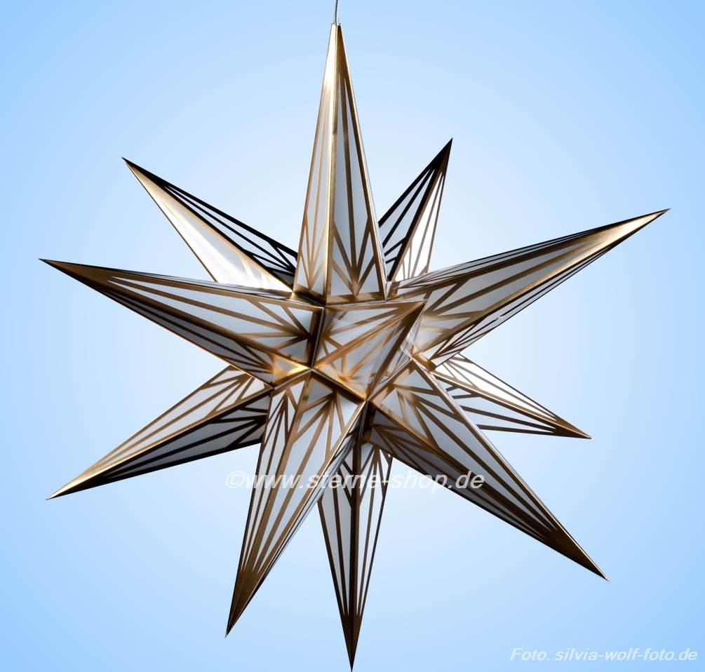 Haßlauer Weihnachtsstern weiß/gold für Innen 65 cm - 220 - 45 - 0 - 1