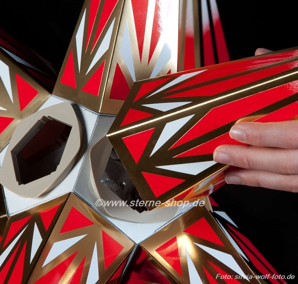 Haßlauer Weihnachtsstern blau/weiß/silber für Innen 65 cm - 219 - 49 - 0 - 1