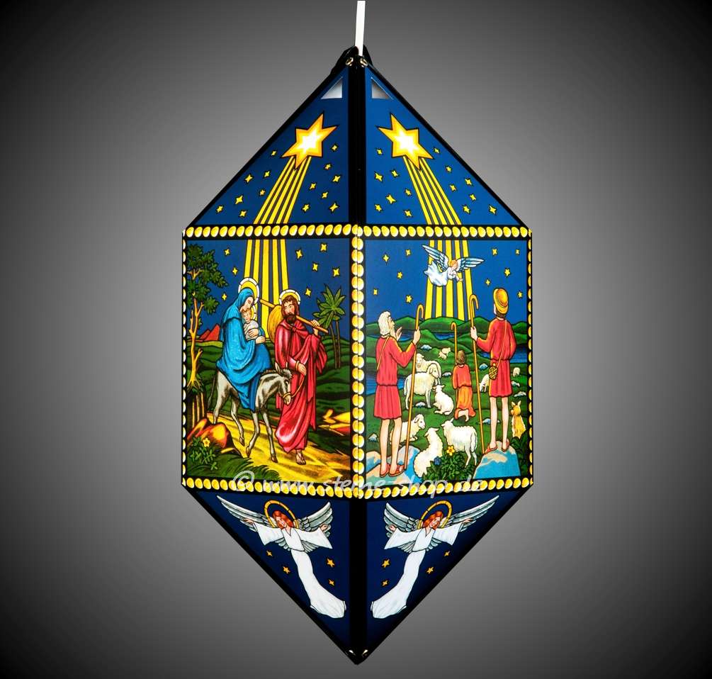 Weihnachtslaterne Christi Geburt - Höhe: 40 cm - 222 - 53 - 0 - 1