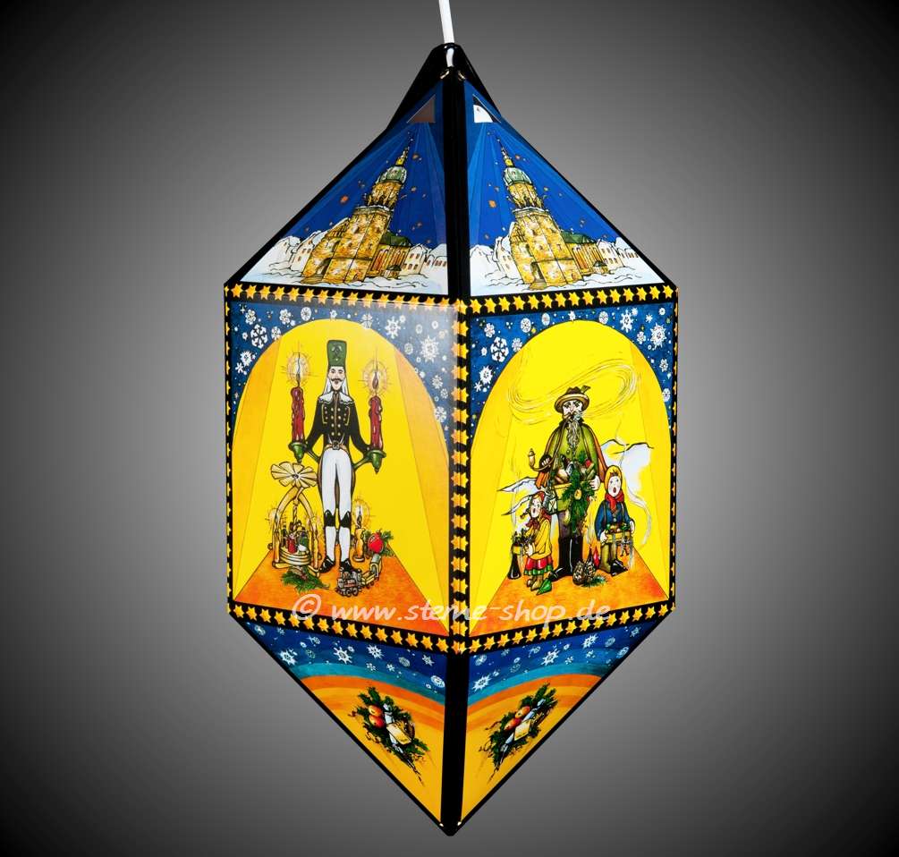 Weihnachtslaterne Engel und Bergmann I - Höhe: 40 cm - 223 - 55 - 0 - 1