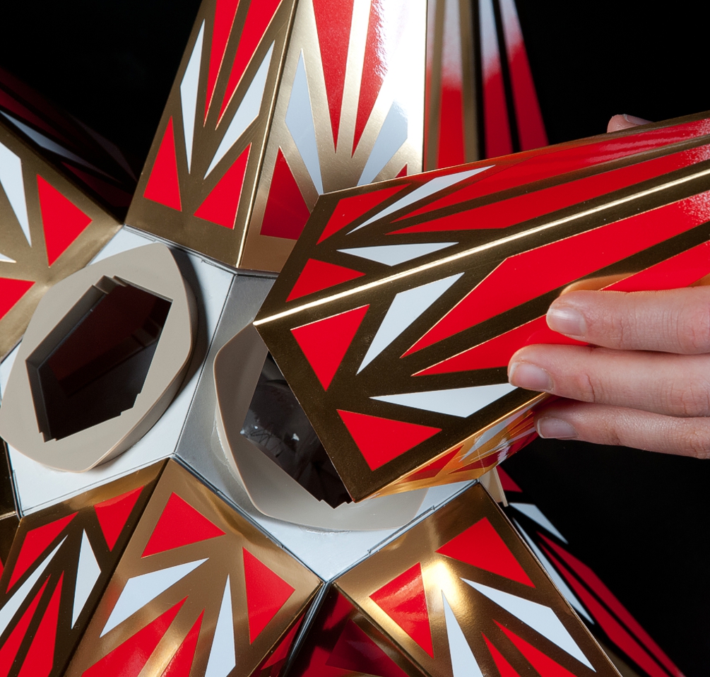 Haßlauer Weihnachtsstern weiß/rot mit gold - für Außen 75 cm - 447 - 165 - 0 - 1