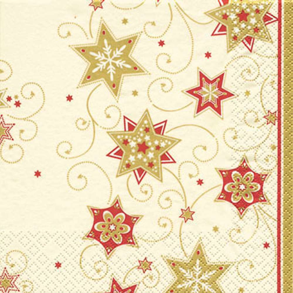 Lunchserviette - wirbelnde Sterne - gold - 556 - 223 - 0 - 1